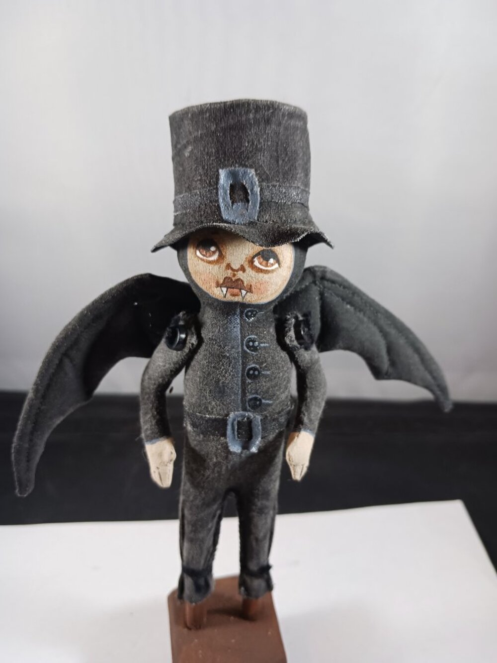 Handmade Bat Halloween Art Doll Primitive Style Collectable Keepsake - Picture 2 of 10